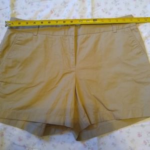 J Crew, khaki shorts, "Broken In Chino" style, 5" inseam, size 10